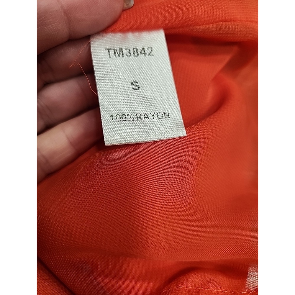 Unique Anthropologie THML Woman's S Orange Embroidered Tank Top - Picture 6 of 8
